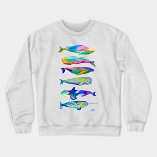 Multicolor Watercolor Whales Crewneck Sweatshirt